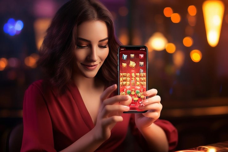 Permainan Baccarat Blueprint Gaming menampilkan kartu pemain dan bandar